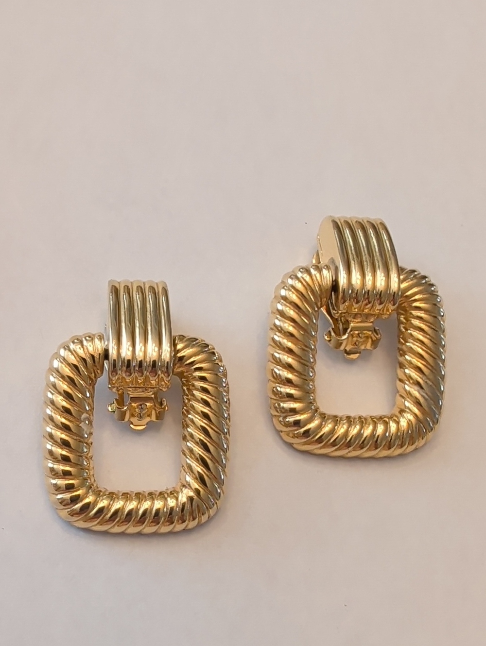 Joan Rivers Gold-Tone Twisted Square Clip-On Earrings